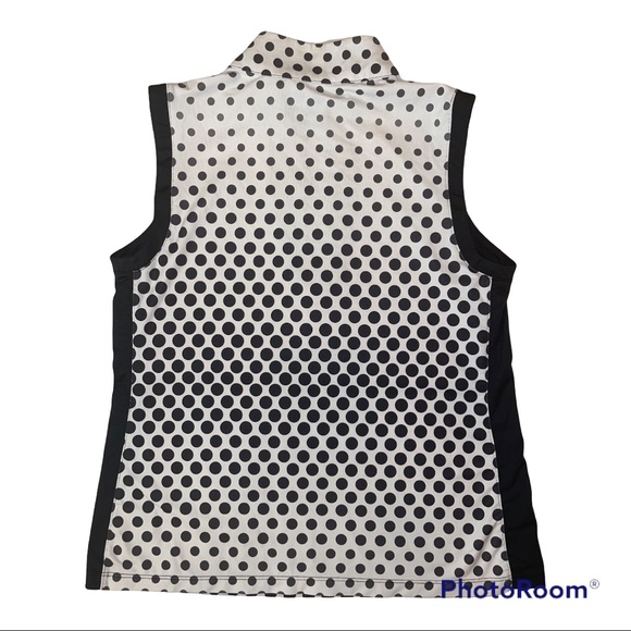 Coral Bay Golf Women's White & Black Dots Sleeveless Top PS - Picture 2 of 6